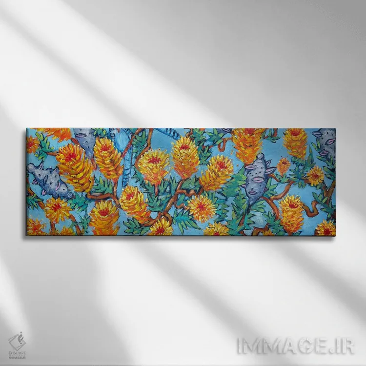 تابلو دکوراتیو بانکسیای پربار اثر وندی باچه - نمای روبهرو روی دیوار