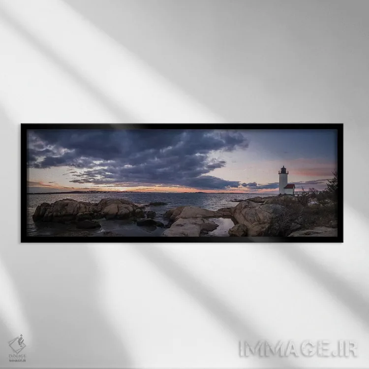 تابلو دکوراتیو Massachusetts, Cape Ann, Gloucester, Annisquam Lighthouse… اثر والتر بیبیکوف - نمای قابدار مشکی