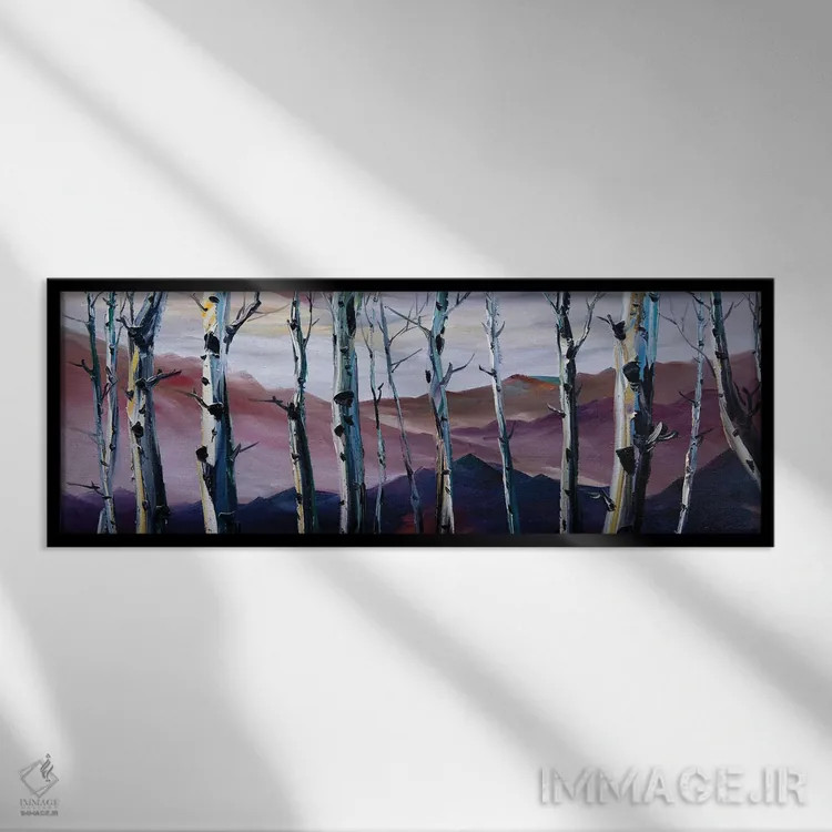 تابلو دکوراتیو جنگل توس I اثر ویلسون لاو - نمای قابدار مشکی