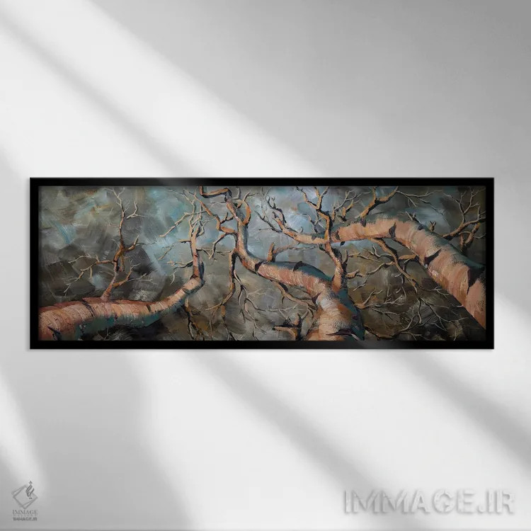 تابلو دکوراتیو جنگل توس III اثر ویلسون لاو - نمای قابدار مشکی