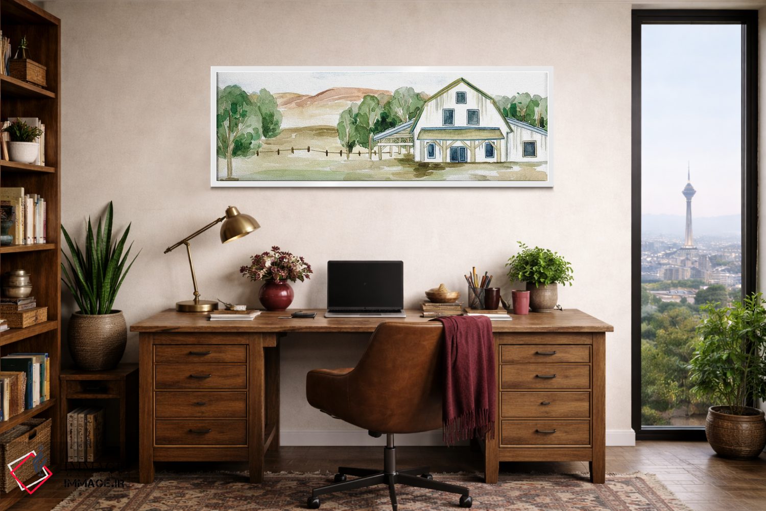 تابلو مدرن منظره خانه روستایی II اثر ملیسا وانگ - D1W