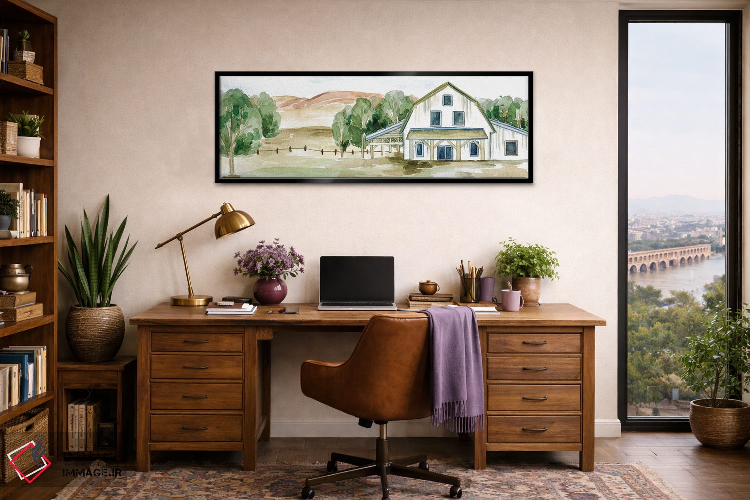 تابلو مدرن منظره خانه روستایی II اثر ملیسا وانگ - D3B