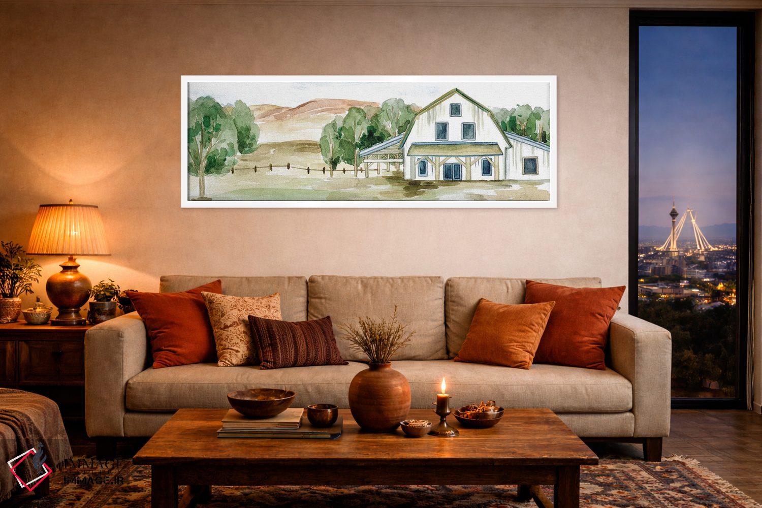 تابلو مدرن منظره خانه روستایی II اثر ملیسا وانگ - D4W