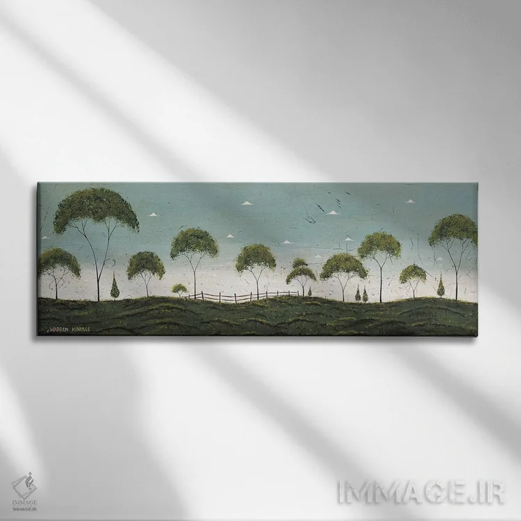 تابلو دکوراتیو ردیف درختان اثر وارن کیمبل - نمای روبهرو روی دیوار