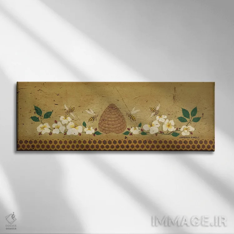 تابلو دکوراتیو کندو زنبور اثر وارن کیمبل - نمای روبهرو روی دیوار