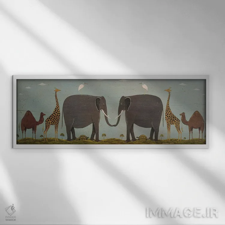 تابلو دکوراتیو دو به دو اثر وارن کیمبل - نمای قابدار سفید