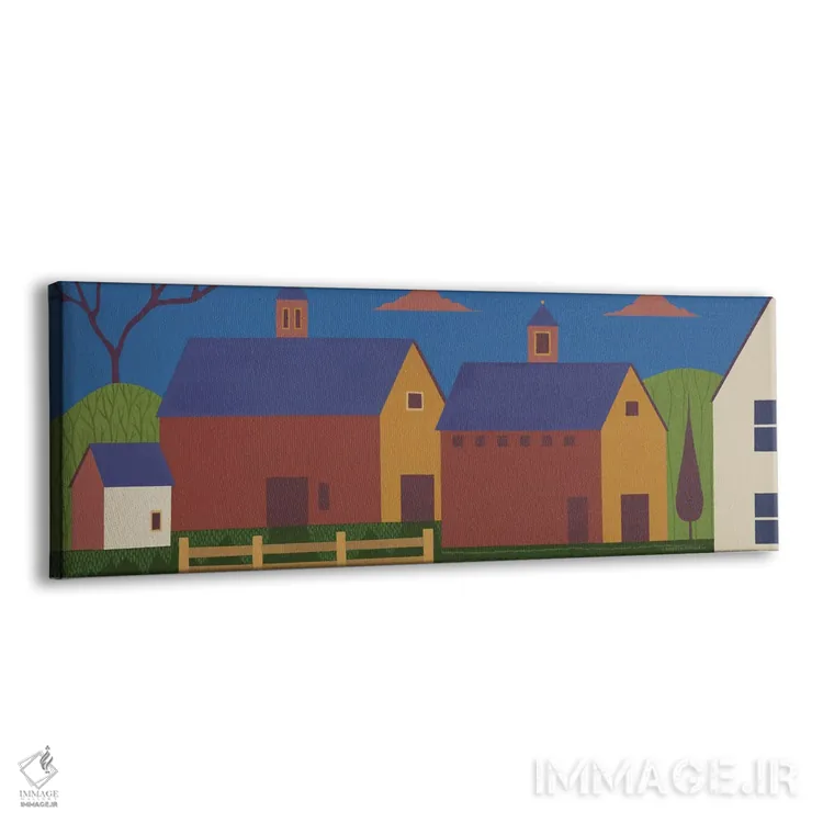 تابلو دکوراتیو طویله با سقف آبی اثر وارن کیمبل - نمای پرسپکتیو محصول