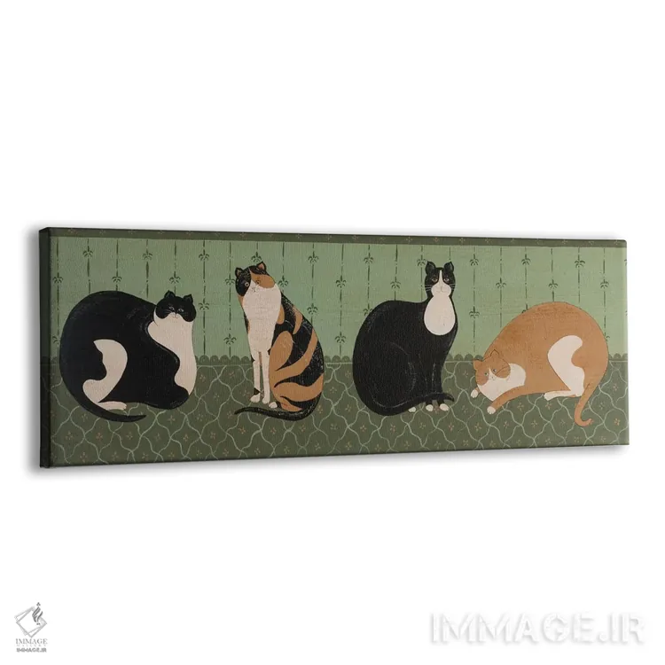 تابلو دکوراتیو چهار گربه اثر وارن کیمبل - نمای پرسپکتیو محصول