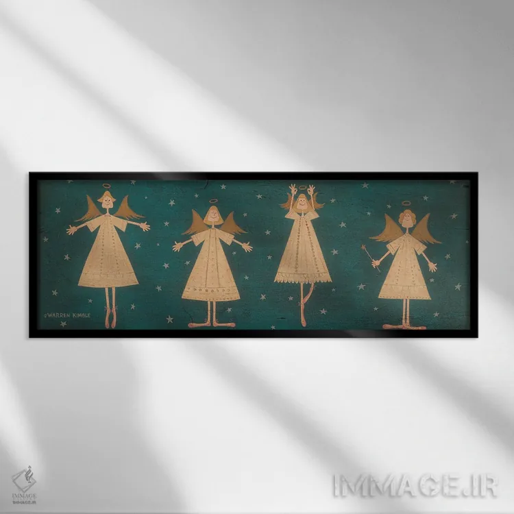 تابلو دکوراتیو باله فرشتگان اثر وارن کیمبل - نمای قابدار مشکی