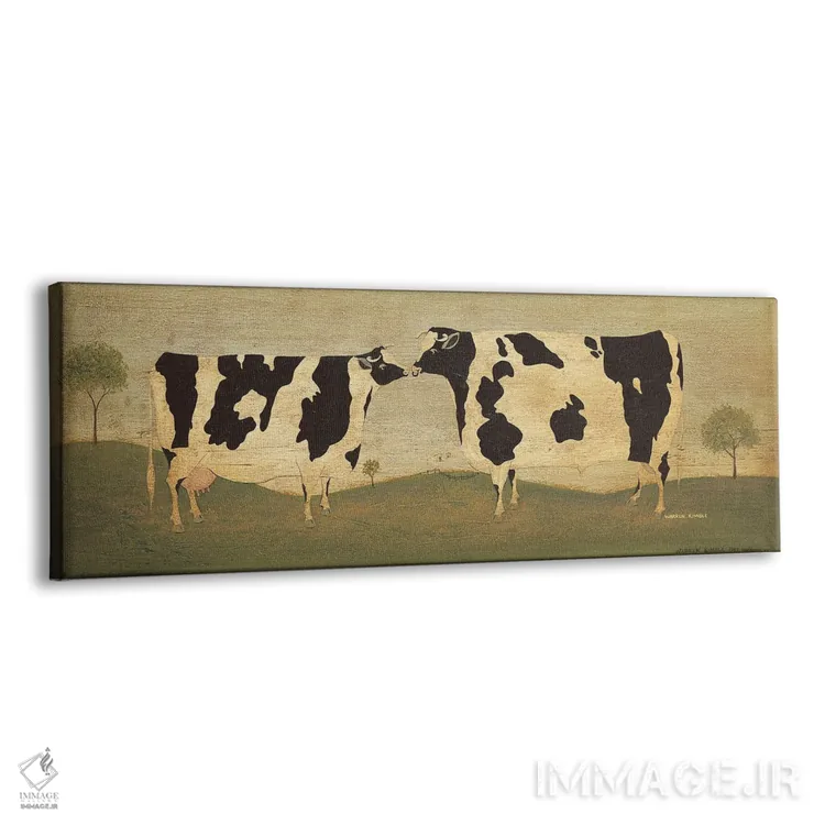تابلو دکوراتیو گاوهای درحال بوسیدن اثر وارن کیمبل - نمای پرسپکتیو محصول