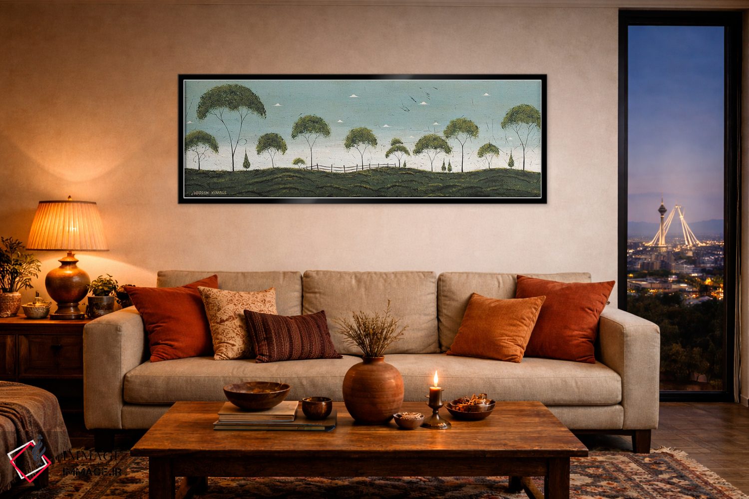 تابلو دکوراتیو ردیف درختان اثر وارن کیمبل - D5B