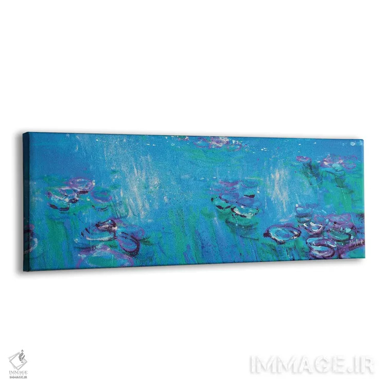 تابلو انتزاعی Fluorescent Blue,ژیورنی، آبی فلوئورسنت اثر وین اسلیت - نمای پرسپکتیو محصول