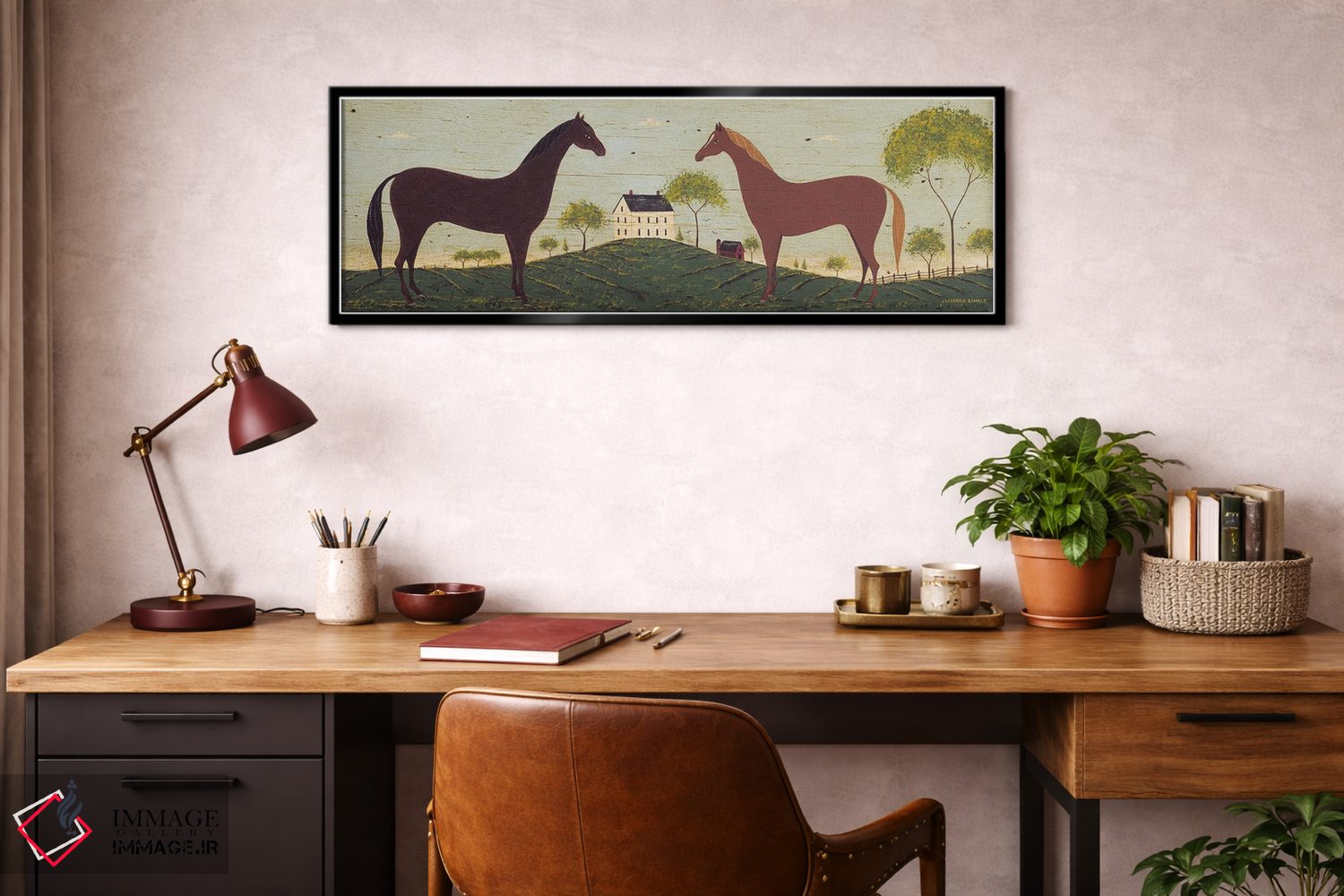 تابلو دکوراتیو دو اسب اثر وارن کیمبل - D2B
