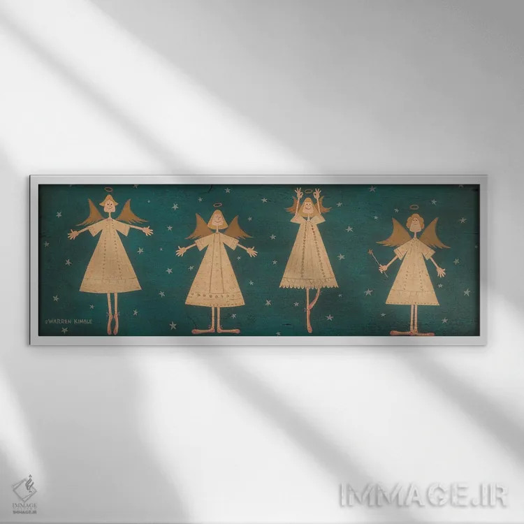 تابلو دکوراتیو باله فرشتگان اثر وارن کیمبل - نمای قابدار سفید