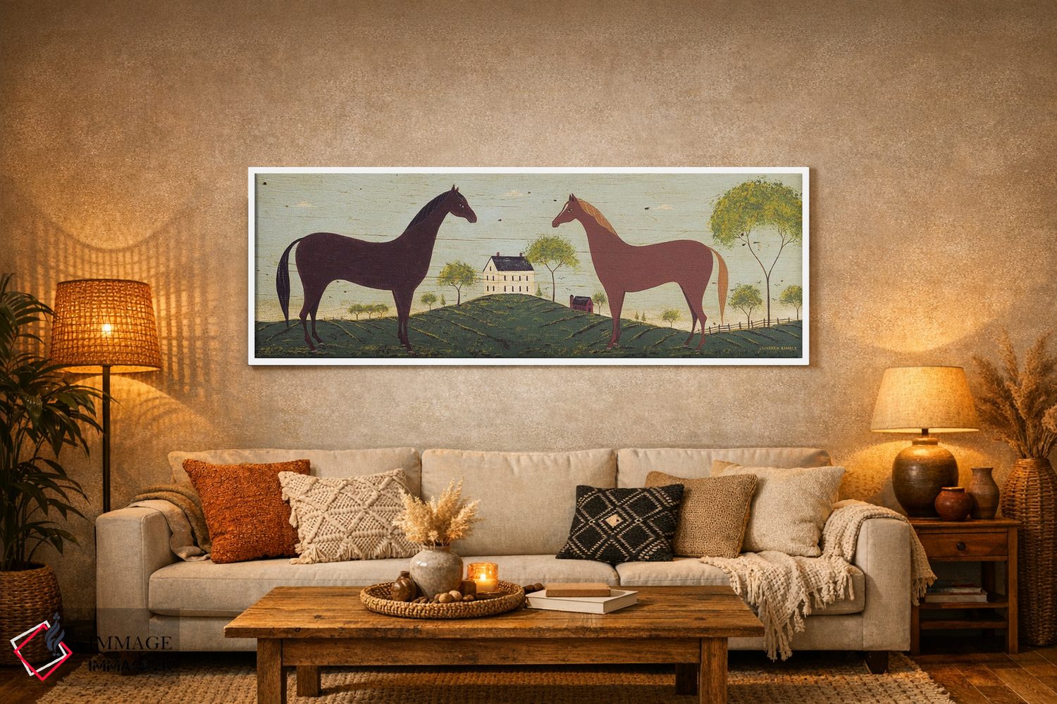 تابلو دکوراتیو دو اسب اثر وارن کیمبل - D4W