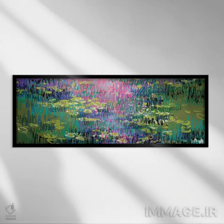 تابلو انتزاعی ژیورنی، تابستان اثر وین اسلیت - نمای قابدار مشکی