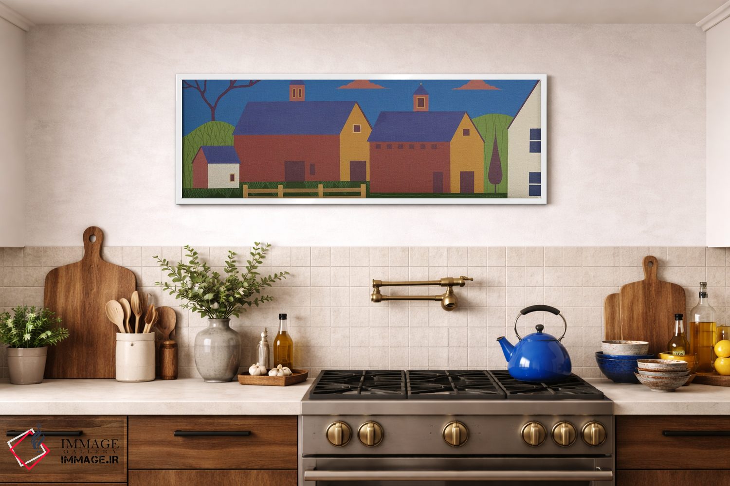 تابلو دکوراتیو طویله با سقف آبی اثر وارن کیمبل - D2W