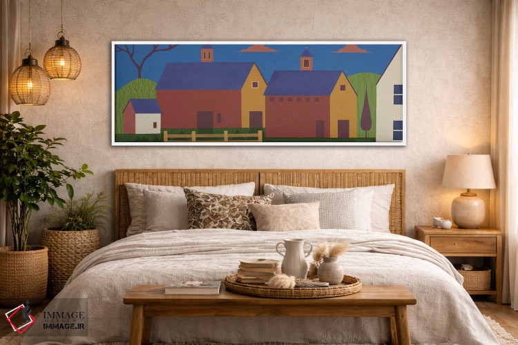 تابلو دکوراتیو طویله با سقف آبی اثر وارن کیمبل - D5W