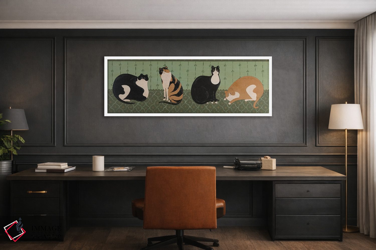 تابلو دکوراتیو چهار گربه اثر وارن کیمبل - D1W