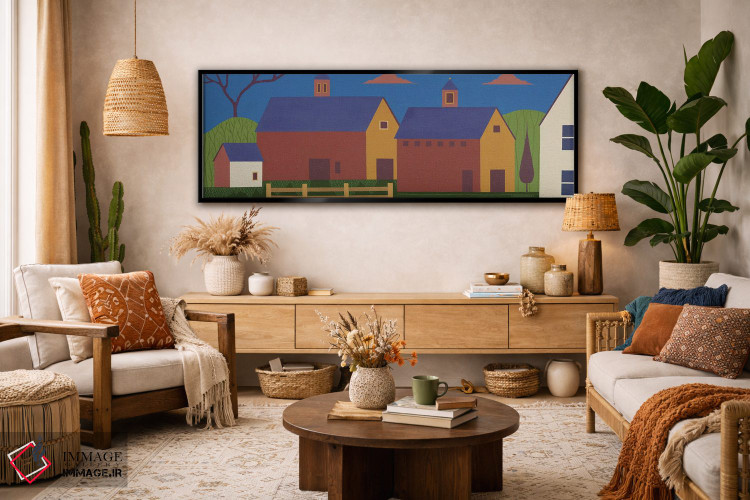 تابلو دکوراتیو طویله با سقف آبی اثر وارن کیمبل - D4B