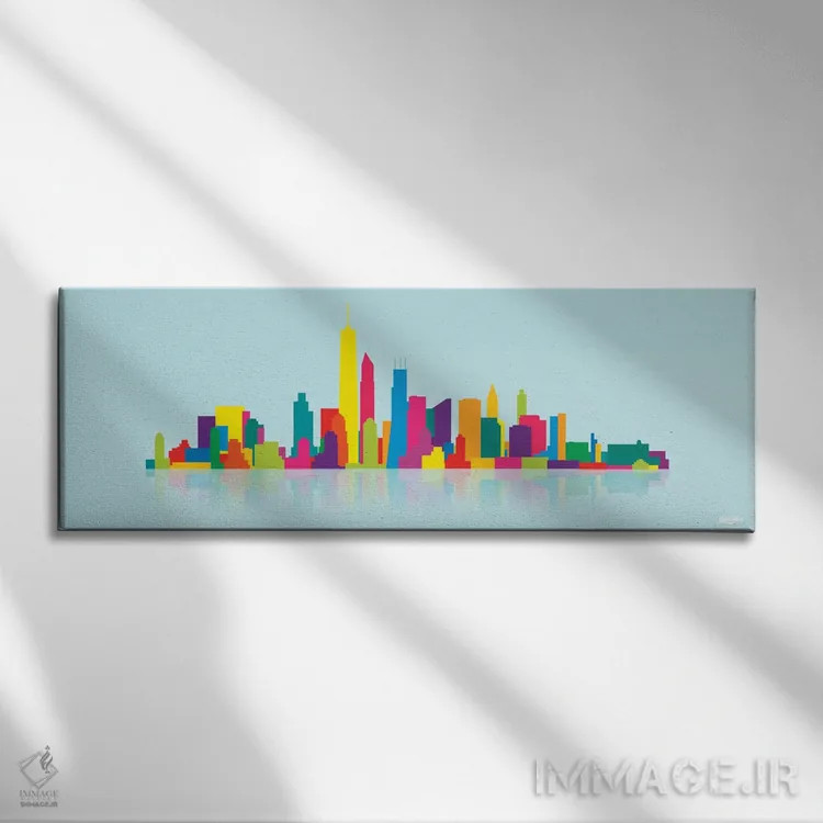 تابلو دکوراتیو خط افق مرکز تجارت جهانی اثر یونی آلتر - نمای روبهرو روی دیوار