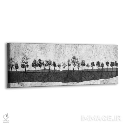 تابلو انتزاعی درختان با مرکب تیره اثر ینون مابات - نمای پرسپکتیو محصول