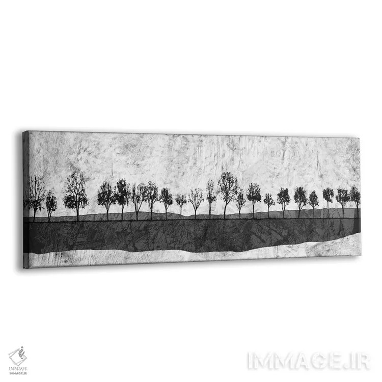 تابلو انتزاعی درختان با مرکب تیره اثر ینون مابات - نمای پرسپکتیو محصول