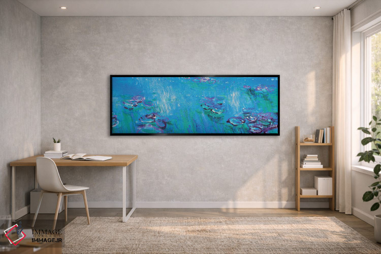 تابلو انتزاعی Fluorescent Blue,ژیورنی، آبی فلوئورسنت اثر وین اسلیت - D1B