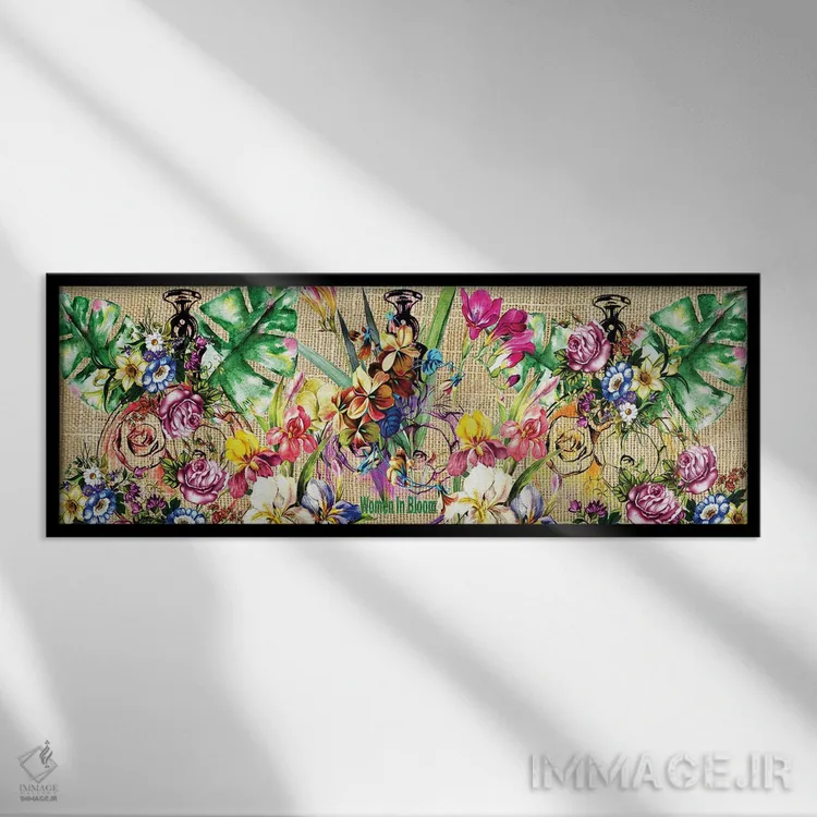 تابلو انتزاعی گل ها و عطرها اثر ایوون کولمن برنی - نمای قابدار مشکی