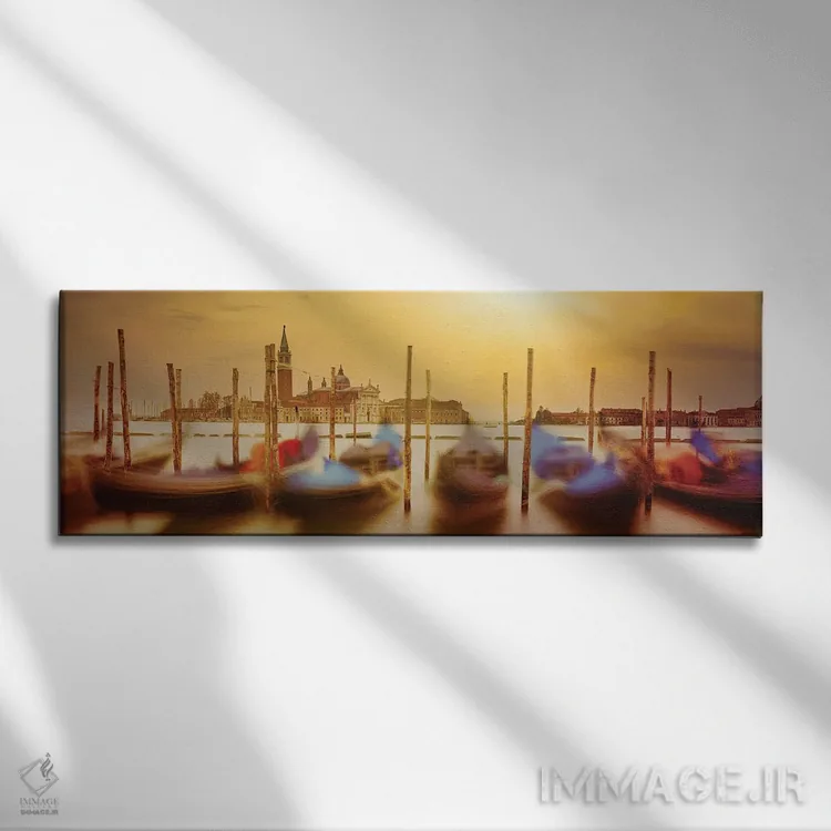 تابلو دکوراتیو والس گوندولاهای ونیزی اثر میاری آندریا - نمای روبهرو روی دیوار