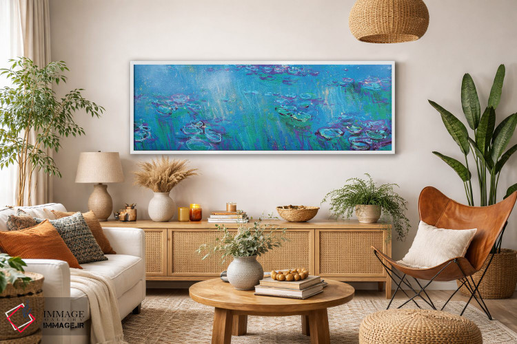 تابلو دکوراتیو پانورامای ژیورنی در آبی فلوئورسنت اثر وین اسلیت - D3W