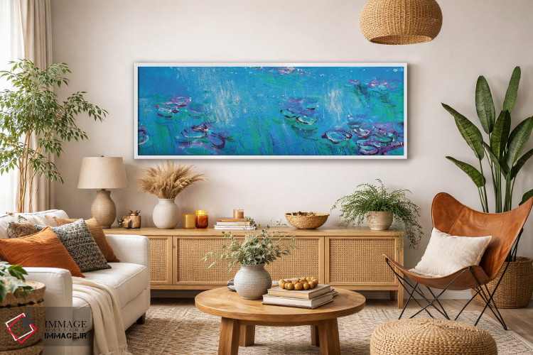 تابلو انتزاعی Fluorescent Blue,ژیورنی، آبی فلوئورسنت اثر وین اسلیت - D2W