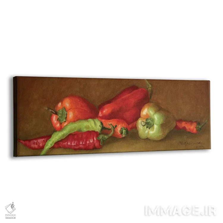 تابلو دکوراتیو فلفل ها اثر یولیا کراسنوف - نمای پرسپکتیو محصول