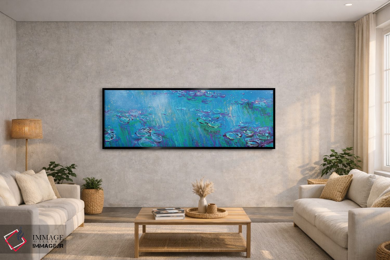 تابلو دکوراتیو پانورامای ژیورنی در آبی فلوئورسنت اثر وین اسلیت - D4B