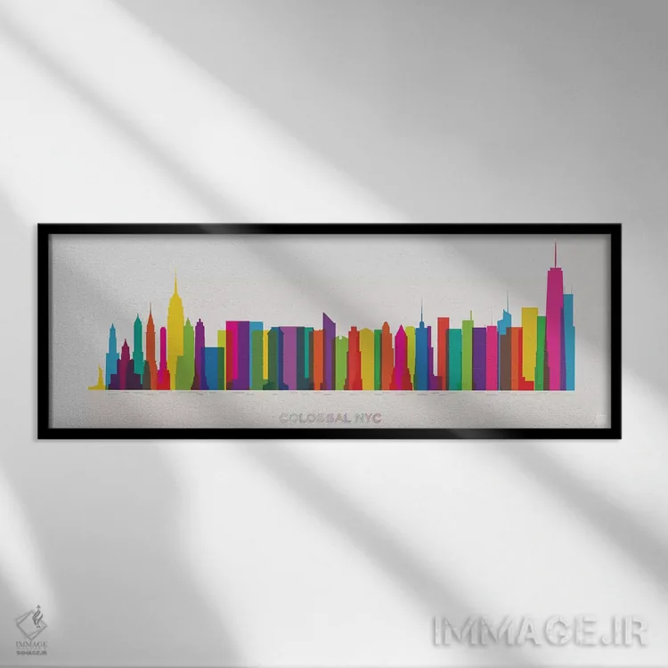 تابلو دکوراتیو نیویورک غول پیکر اثر یونی آلتر - نمای قابدار مشکی