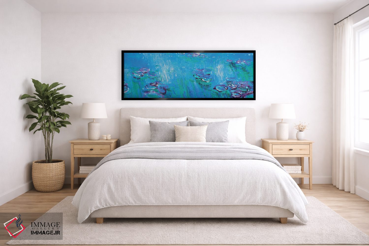 تابلو انتزاعی Fluorescent Blue,ژیورنی، آبی فلوئورسنت اثر وین اسلیت - D6B