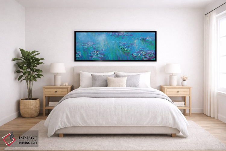 تابلو دکوراتیو پانورامای ژیورنی در آبی فلوئورسنت اثر وین اسلیت - D6B