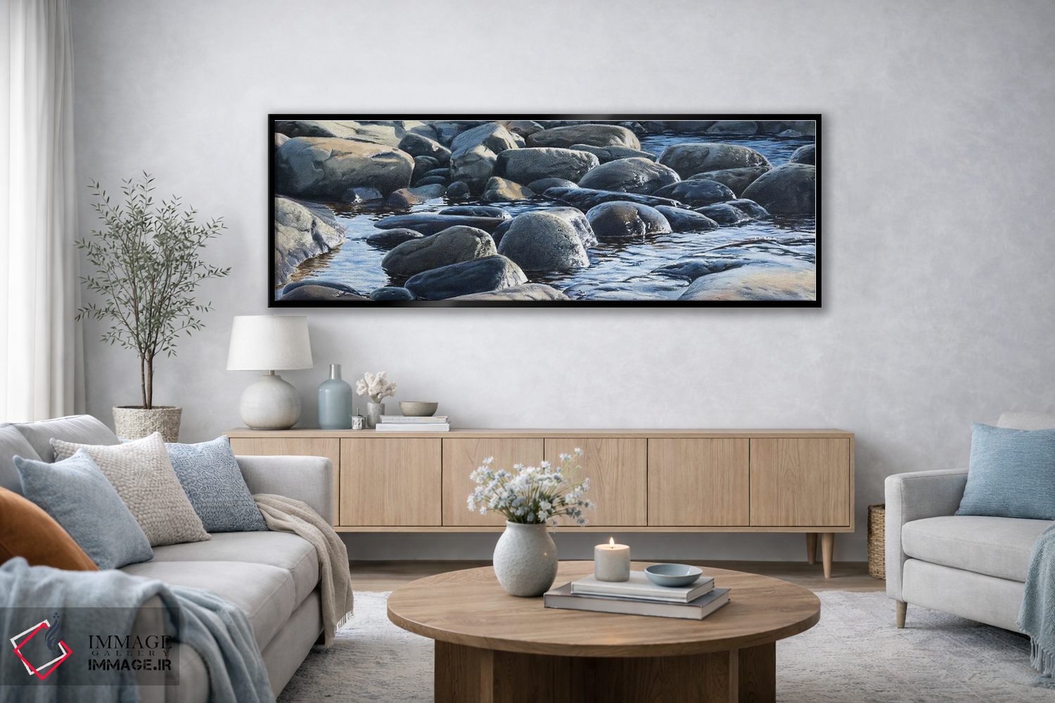 تابلو دکوراتیو سنگ های آبی اثر یوهانس وس مارک - D4B