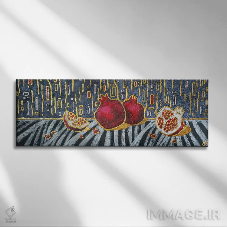 تابلو دکوراتیو طبیعت بی جان عصرگاهی با نارنجک ها اثر یولیا بلاسلا - نمای روبهرو روی دیوار