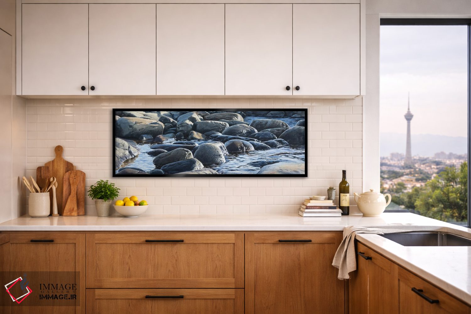 تابلو دکوراتیو سنگ های آبی اثر یوهانس وس مارک - D6B