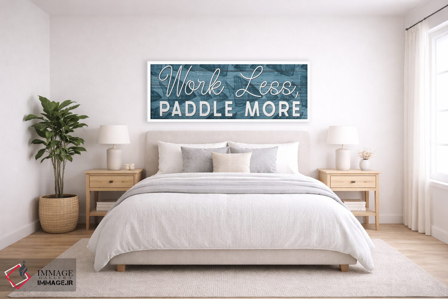 تابلو دکوراتیو Paddle More,کمتر کار کن، بیشتر پارو بزن اثر یاس نفاس دیزاینز - D5W