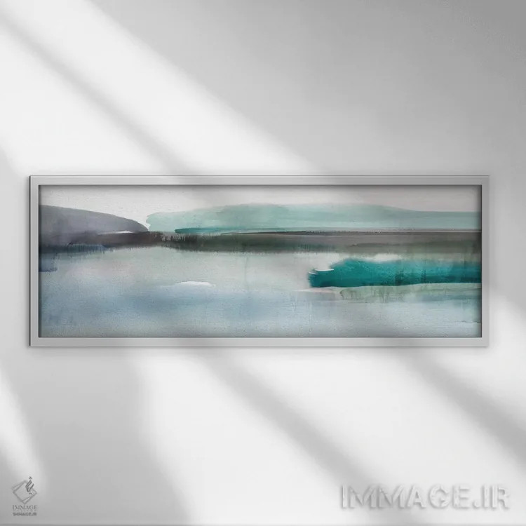 تابلو انتزاعی سر خوردن I اثر ایزابل زد - نمای قابدار سفید