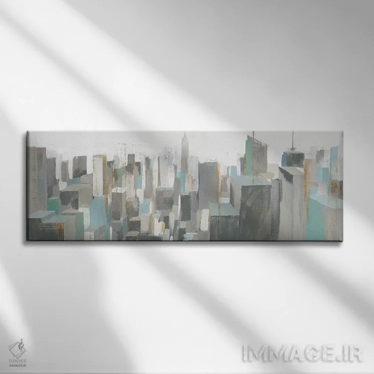 تابلو انتزاعی نور نرم صبحگاهی اثر ایزابل زد - نمای روبهرو روی دیوار