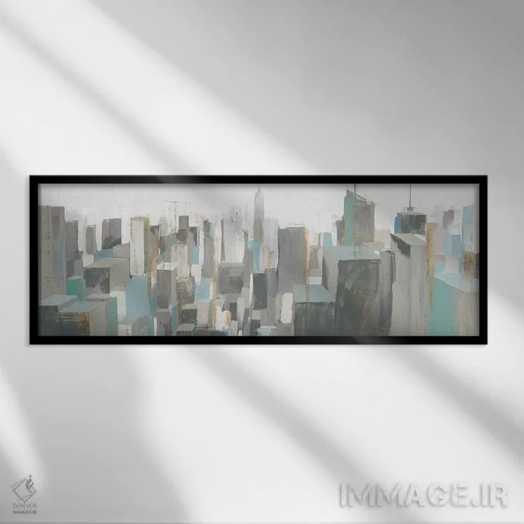 تابلو انتزاعی نور نرم صبحگاهی اثر ایزابل زد - نمای قابدار مشکی