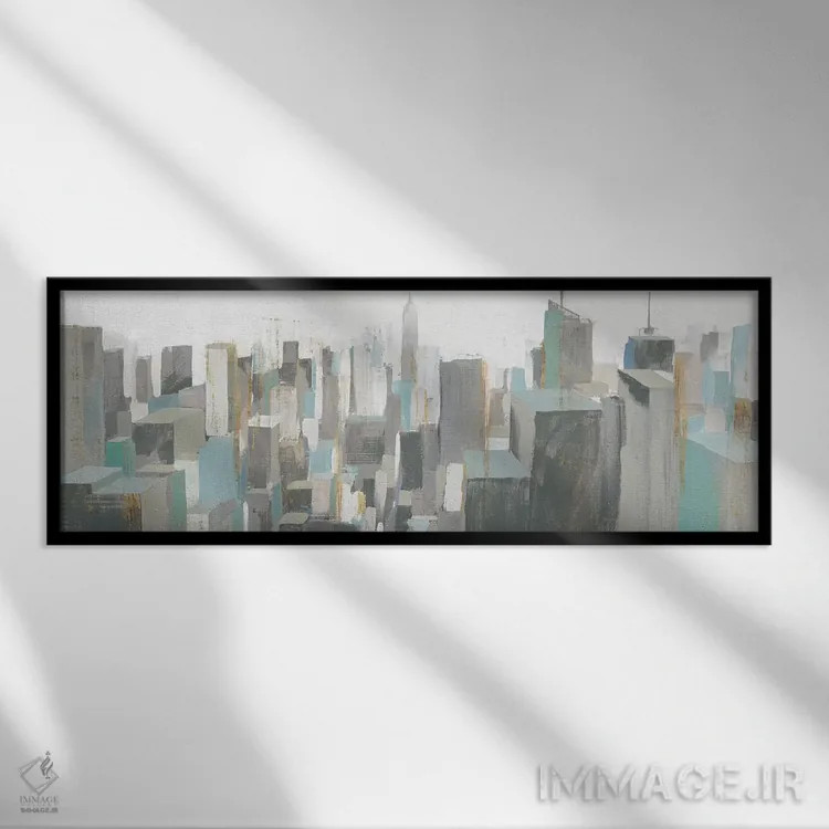 تابلو انتزاعی نور نرم صبحگاهی اثر ایزابل زد - نمای قابدار مشکی