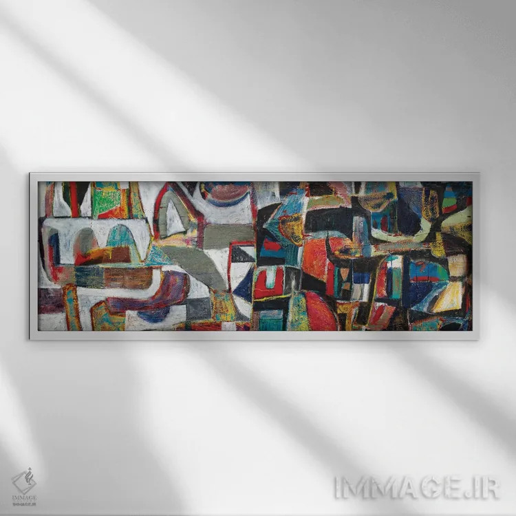 تابلو دکوراتیو تاریکی در برابر روشنایی اثر زک گوله - نمای قابدار سفید