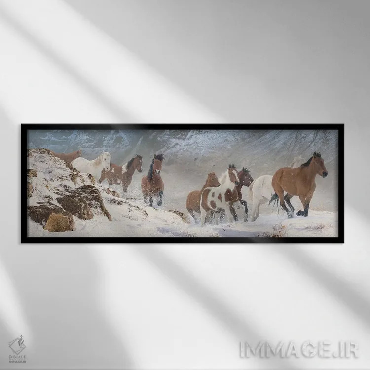 تابلو دکوراتیو دونده های خط الراس کامل اثر استیو هونزیکر - نمای قابدار مشکی