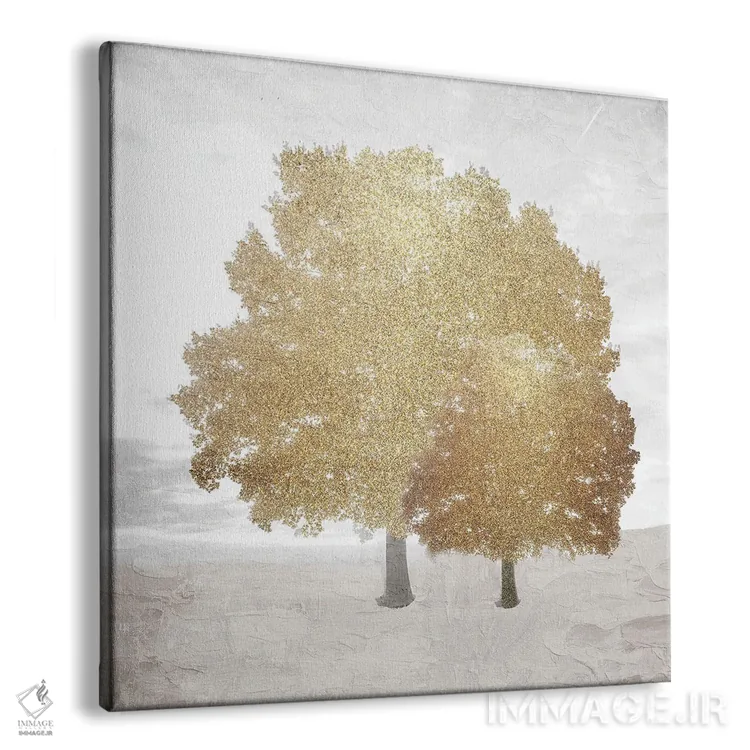تابلو انتزاعی طلای درختان اثر کیمبرلی آلن - نمای پرسپکتیو محصول