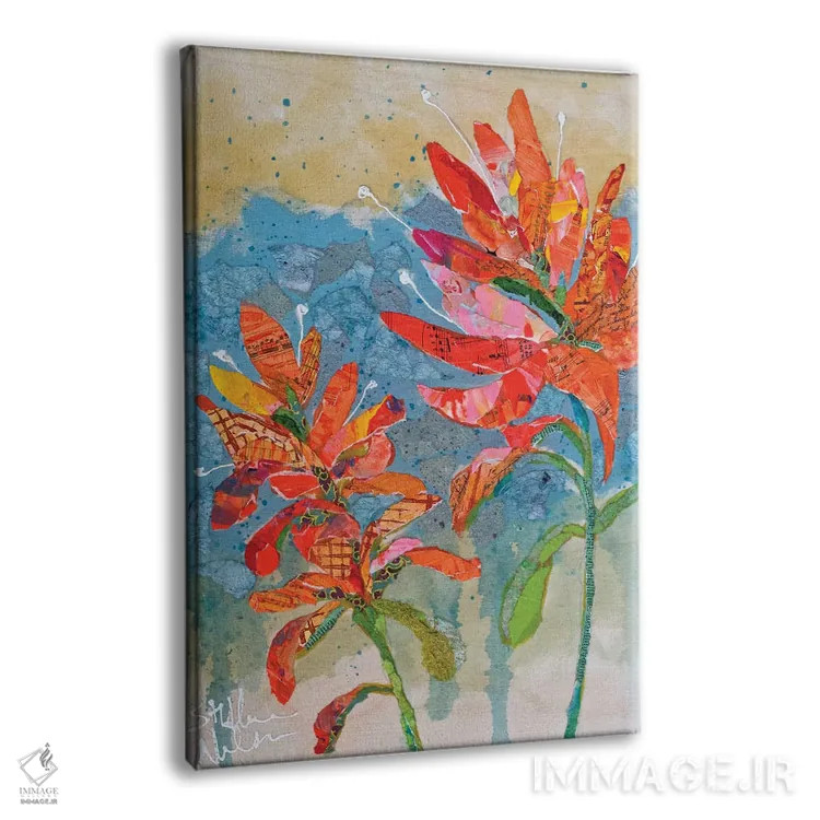 تابلو دکوراتیو کلاژ گل هندی ۲ اثر الیزابت سن هیلر - نمای پرسپکتیو محصول