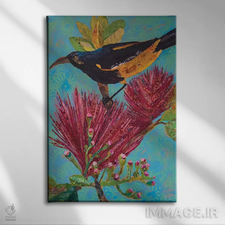 تابلو دکوراتیو پرنده هاوایی ۳ اثر الیزابت سن هیلر - نمای روبهرو روی دیوار